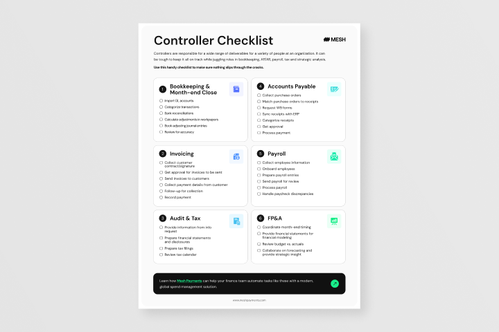 Controller checklist